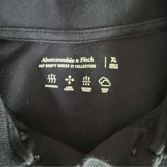 Abercrombie & Fitch Navy Polo Shirt XL Stretch Moose Logo Short Sleeve Casual - Picture 3 of 6